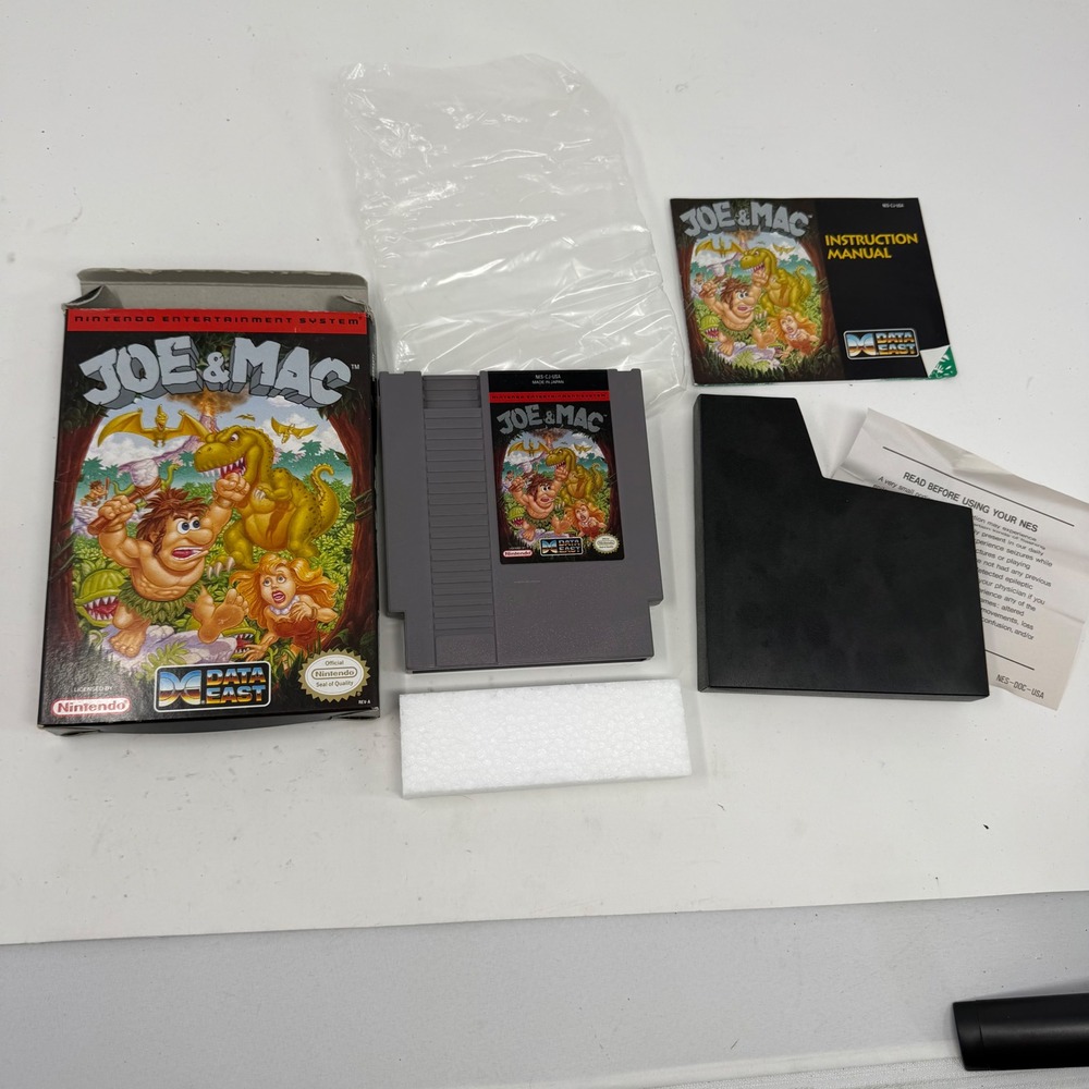 Joe & Mac Nintendo NES Data East 1991 Completeโ In Box CIB NES-CJ-USA